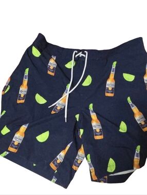 Corona Navy Swim Trunks Cruise, Party, Beach Swim Trunks L